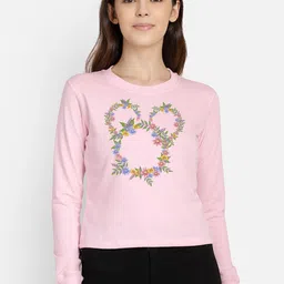 Free Authority Mickey & Friends Women Pink & Green Printed Sweatshirt-picture-48
