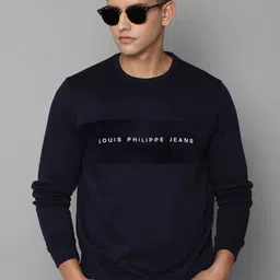 Louis Philippe Jeans Men Navy Blue Cotton Sweatshirt-picture-14