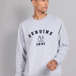 AD By Arvind Typography Printed Cotton Pullover Sweatshirt-picture-41