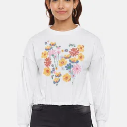 People Women Off White Printed Sweatshirt-picture-13