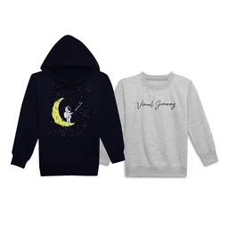 mack jonney VIMAL JONNEY Kids Pack Of 2 Printed Hooded Pullover Sweatshirts-picture-33