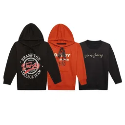 mack jonney VIMAL JONNEY Kids Pack Of 3 Typography Printed Hooded Fleece Sweatshirt-picture-19