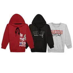 mack jonney VIMAL JONNEY Kids Pack Of 3 Typography Printed Cotton Fleece Pullover Sweatshirts-picture-10