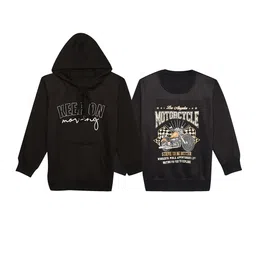mack jonney VIMAL JONNEY Kids Pack Of 2 Typography Printed Hooded Fleece Sweatshirt-picture-14