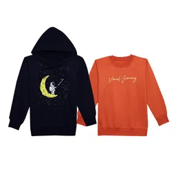 mack jonney VIMAL JONNEY Kids Pack Of 2 Printed Fleece Pullover Sweatshirts-picture-36