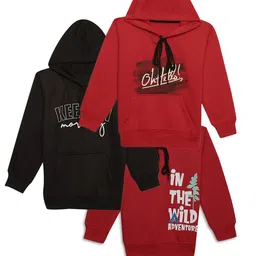 mack jonney VIMAL JONNEY Kids Pack Of 3 Typography Printed Cotton Fleece Sweatshirt-picture-56