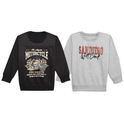 mack jonney VIMAL JONNEY Pack Of 2 Kids Typography Printed Cotton Fleece Pullover Sweatshirt-picture-53