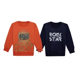 mack jonney VIMAL JONNEY Kids Pack Of 2 Printed Round Neck Fleece Pullover Sweatshirt image 1