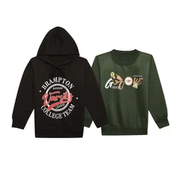 mack jonney VIMAL JONNEY Unisex Kids Pack Of 2 Typography Printed Hooded Fleece Sweatshirt-picture-28