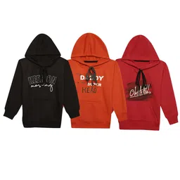 mack jonney VIMAL JONNEY Kids Pack Of 3 Typography Printed Hooded Fleece Pullover-picture-29