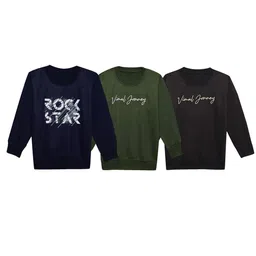 mack jonney VIMAL JONNEY Kids Pack Of 3 Typography Printed Fleece Pullover-picture-55