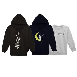 mack jonney VIMAL JONNEY Kids Pack Of 3 Typography Printed Hooded Fleece Sweatshirt-picture-36