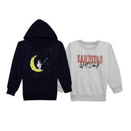 mack jonney VIMAL JONNEY Kids Pack Of 2 Graphic Printed Hooded Cotton Fleece Sweatshirt-picture-29