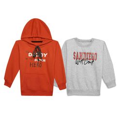 mack jonney VIMAL JONNEY Kids Pack Of 2 Typography Printed Fleece Pullover Sweatshirts-picture-49