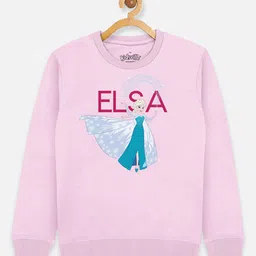 Kids Ville Girls Pink Frozen Printed Sweatshirt-image-5