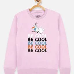 Kids Ville Girls Pink Frozen Printed Sweatshirt-image-85