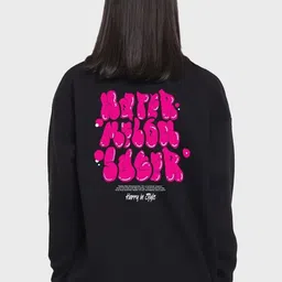 Bewakoof Watermelon Sugar Graphic Printed Oversized Fleece Sweatshirt-picture-27