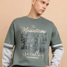 HIGHLANDER Typography Printed Drop Shoulder Sleeves Oversized Pullover-picture-25