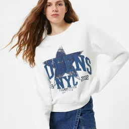 Koton Typography Printed Pullover Sweatshirt-picture-53