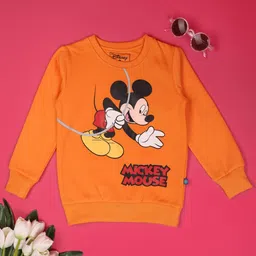 V-Mart Boys Mickey Mouse Graphic Printed Fleece Pullover Sweatshirt-picture-15