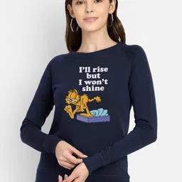 Free Authority Women Navy Blue Garfield Printed Sweatshirt-picture-47