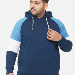 John Pride Plus-Size Men Navy Blue Hooded Sweatshirt-picture-29