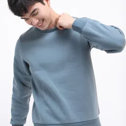 HIGHLANDER Men Blue Solid Sweatshirt-picture-29
