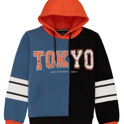 Status Quo Boys Typography Printed Hooded Cotton Pullover Sweatshirt image 1