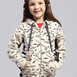 Monte Carlo Girls Conversational Printed Hooded Front-Open Sweatshirt-image-65