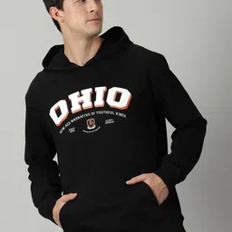 THE HOLLANDER Typography Printed Hooded Cotton Sweatshirt-image-28