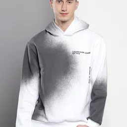 calvin klein jeans Calvin Klein Colourblocked Hooded Cotton Pullover-picture-32