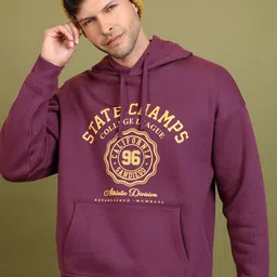 HIGHLANDER Graphic Printed Hooded Neck Drop Shoulder Over Sized Pullover Sweatshirt-picture-10