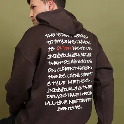 HIGHLANDER Typography Printed Hooded Pullover Sweatshirt image 1