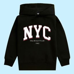 NUSYL Unisex Kids Typography Printed Hooded Fleece Sweatshirt-image-53