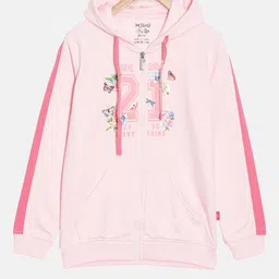 DIXCY SCOTT Slimz Girls Typography Printed Hood Straight Front-Open Hooded Sweatshirt-picture-15
