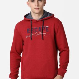 t-base Men Red Printed Hooded Sweatshirt-picture-38