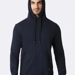 van heusen innerwear Van Heusen Men Navy Solid Hooded Neck Media Pocket Sweatshirt-picture-34