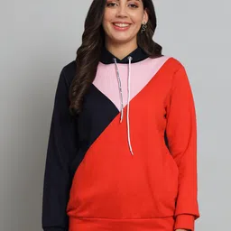 Funday Fashion Colourblocked Hooded Fleece Pullover Sweatshirt-picture-20