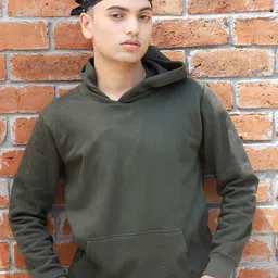 Campus Sutra Hooded Cotton Pullover-image-51