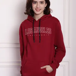 Imsa Moda Maroon Typography Hooded Sweatshirt-picture-39