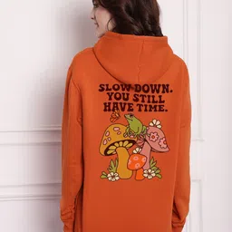 Imsa Moda Women Orange Hooded Sweatshirt-picture-17