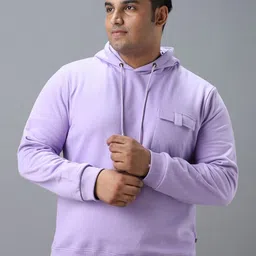 Urbano Plus Cotton Solid Hooded Neck Sweatshirt-picture-22