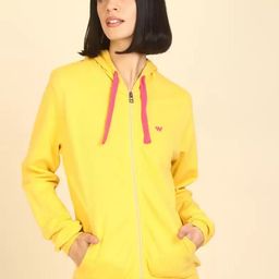 Wildcraft Women Yellow Cotton Pull Over Hooded Sweatshirt-picture-7