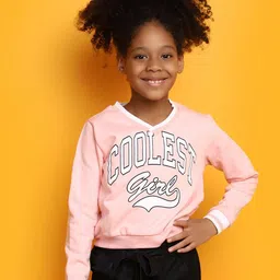 V-Mart Girls Typography Printed Fleece Sweatshirt-picture-21