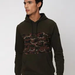 Mufti Camouflage Printed Hooded Cotton Sweatshirt image 1