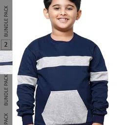 IndiWeaves Boys Pack Of 2 Striped Sweatshirt-picture-35