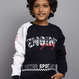 V-Mart Boys Typography Printed Fleece Sweatshirt image 1