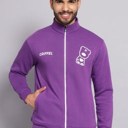GRIFFEL Men Purple Printed Sweatshirt-picture-6