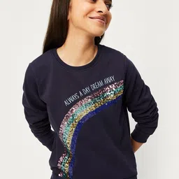 max Girls Typography Printed Sequinned Detailed Sweatshirt-picture-24