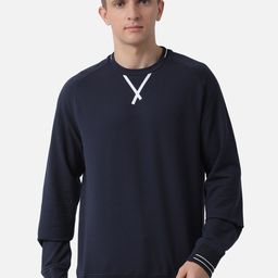 t-base Men Navy Blue Solid Sweatshirt-picture-37
